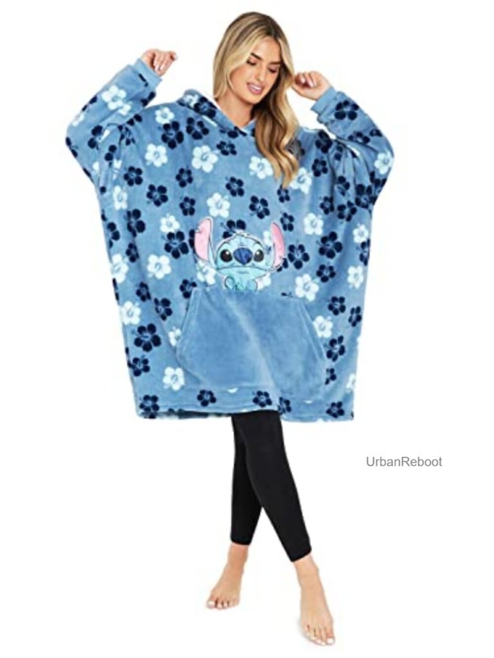 Oversized Fleece Hooded Poncho Blanket Hoodie with Pocket